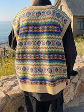 Vintage-Jacquard-Pulloverweste für Herren